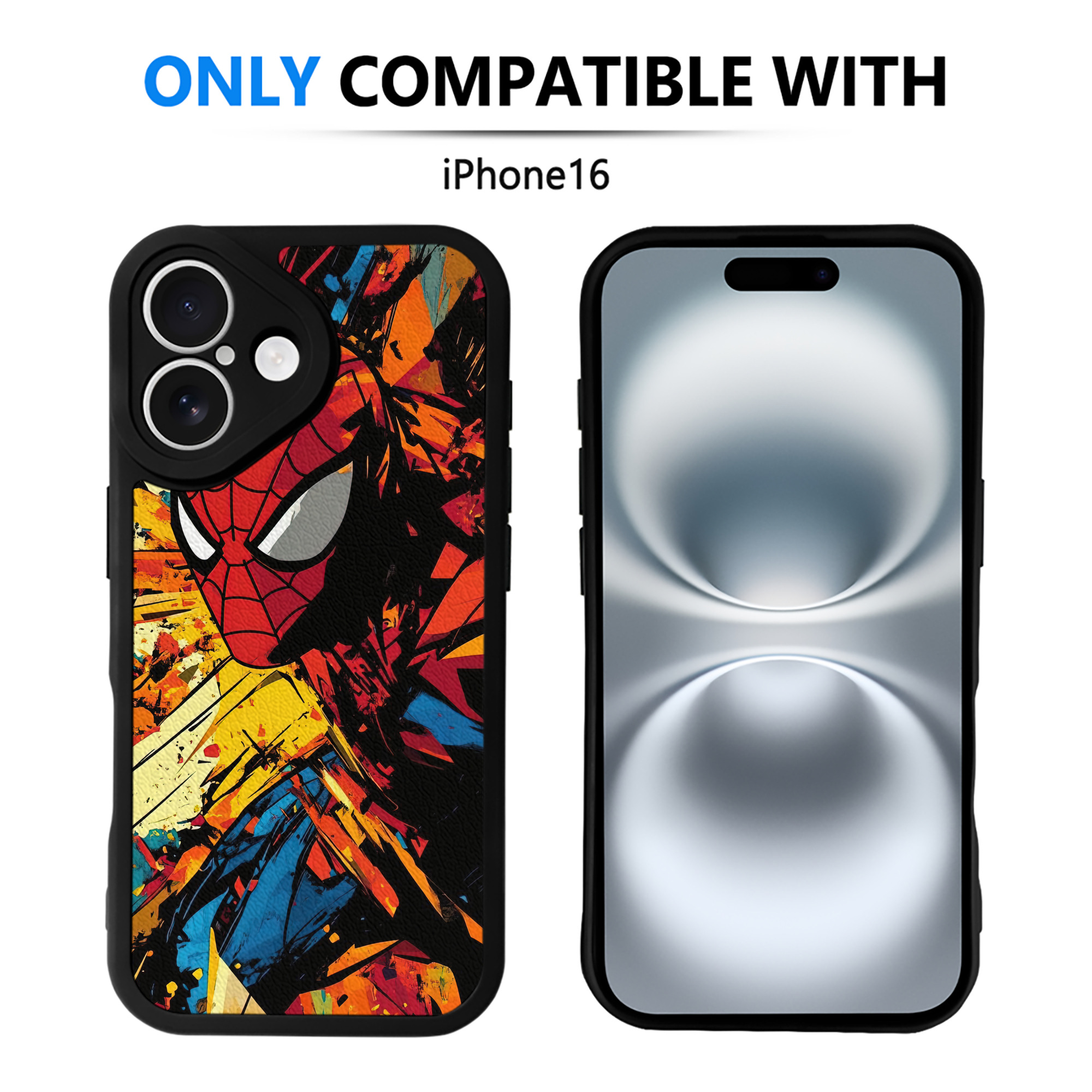 Spider Man スパイダーマン 【iPhone 16シリーズ対応】シリコンスマホケース（レザー調） 材質：シリコン